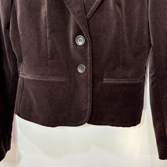 Vintage Express Brown Velvet Blazer Jacket Women 6 Dark Academia Gothic NWT - Picture 3 of 11